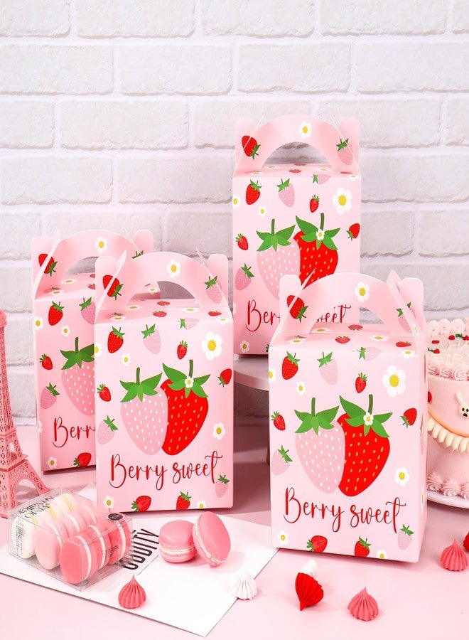 FYSUIMU 24Pcs Strawberry Birthday Party Favor Sweet Berry Treat Box 6.1 x 3.9 x 6.3in Summer Strawberry Cute Fruit Candy Goodie Gift Box for Sweet One Birthday Baby Shower Party Supplies - Image 4